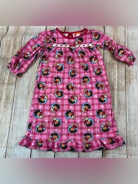 Nickelodeon Dora the Explorer Cartoon Pink Nightgown Toddler Girls Size 3T 2009